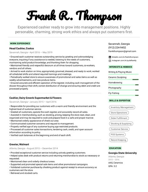 checkout cashier resume summary|Cashier Resume Example & Writing Guide [For 2024] .